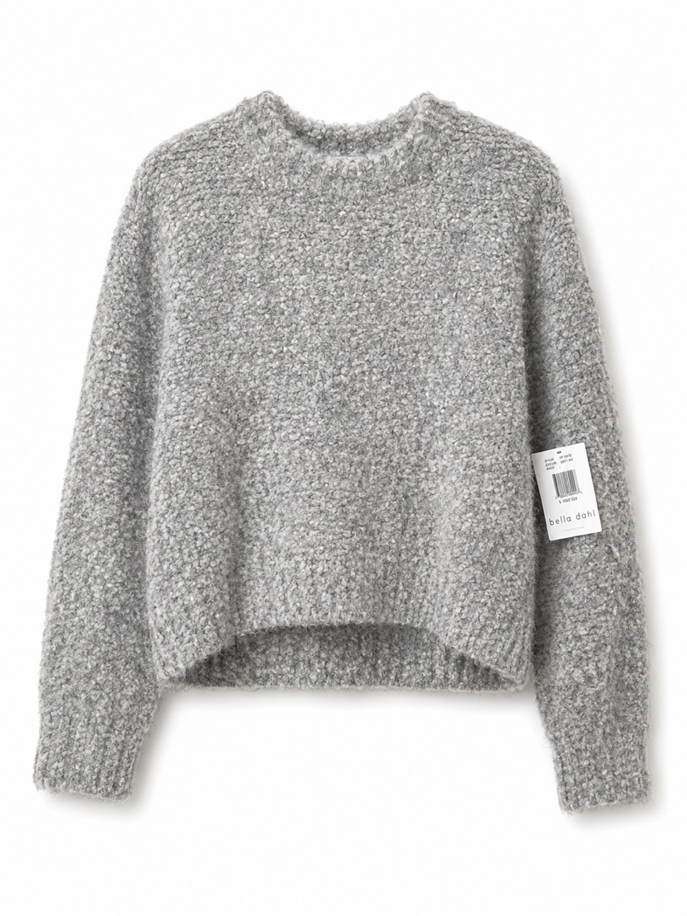 Bella Dahl NWT Bouclé Sweater XS Heather Stone Cozy Textured Knit Pullover
